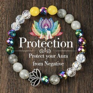 Natural Stone Beaded Bracelet: Boho Chakra Healing Crystal Jewelry